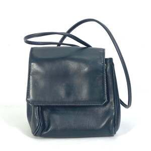 CHRISTIAN DIOR Vintage Black Leather Pochette Shoulder Bag